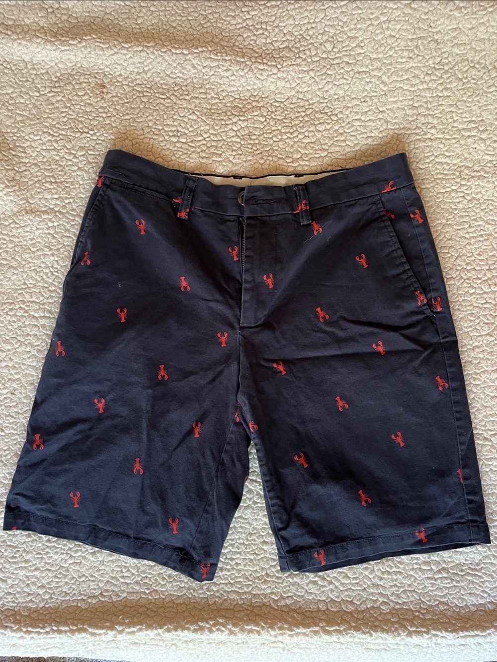 Men's Old Navy - Ultimate Slim Shorts with Red Embroidered Lobster Pattern